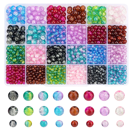 Wholesale PandaHall about 400pcs 4mm Mixed Color Round Glass Pearl