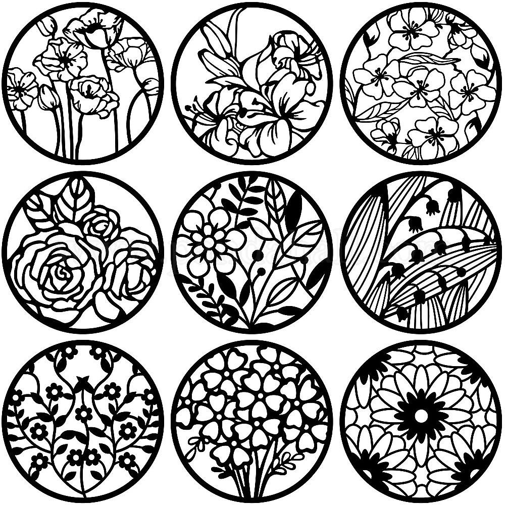 Shop BENECREAT 9pcs Plastic Painting Stencils 12x12inch(Flower Pattern ...