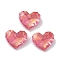 Glass Rhinestone Cabochons, Point Back & Back Plated, Faceted, Heart, Fuchsia, 8.5x10x4mm