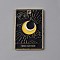 Halloween Alloy Enamel Pendants, Rectangle with Tarot Pattern, Light Gold, Moon, 28x19x1.3mm, Hole: 2mm