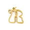 304 Stainless Steel Pendants, with Cubic Zirconia, Letter Charms with Jump Rings, Real 18K Gold Plated, Letter R, 19.5x19x2mm, Hole: 3mm