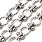 Brass Ring Link Chains, Unwelded, Real Platinum Plated, 10~11.5x10~11.5x2~4mm