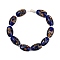 Opaque Handmade Lampwork Beads, Oval, Marine Blue, 19~21x12~13mm, Hole: 2~3mm