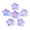 Transparent Spray Paint Glass Beads, Star with Bowknot, Medium Slate Blue, 14x15x7mm, Hole: 1.2mm