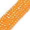 Electroplate Glass Beads Strands, Pearl Luster Plated, Faceted, Rondelle, Gold, 2.9~3.3x2mm, Hole: 0.8mm, about 135~140pcs/strand, 32~34cm