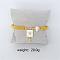Bohemian Style Brass Rectangle Charm Bracelets, Round Beads Stretch Bracelets for Women, with Pearl and Enamel, Golden, Star, Inner Diameter: 2-3/8 inch(6cm)