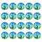 Half Round/Dome Tree Pattern Glass Flatback Cabochons for DIY Projects, Dodger Blue, 25x6mm
