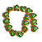 Handmade Heart Lampwork Beads Strands, Flower, Green, 24~25x24~25x11mm, Hole: 1.4mm, about 15pcs/strand, 14.2''(36cm)