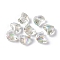 100Pcs Electroplate Glass Beads, Cat Shape, Faceted, Honeydew, 7x6x4.5mm, Hole: 1mm, 100pcs/set