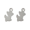 Non-Tarnish 201 Stainless Steel Charms, Dog Charm, Stainless Steel Color, 12x7x1mm, Hole: 1.4mm
