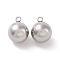 Non-Tarnish 304 Stainless Steel Charms, Round Charm, Stainless Steel Color, 13x10mm, Hole: 2mm