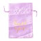Stain Drawstring Bags, Candy Storage Bags, Rectangle with Word Thank You, Plum, 15.2x10x0.15cm