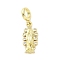 Brass Micro Pave Cubic Zirconia European Dangle Charms, Virgin Mary, Large Hole Pendants, Real 16K Gold Plated, 26.5mm, Hole: 4.2mm