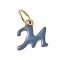 304 Stainless Steel Enamel Charms, with Jump Ring, Ion Plating(IP), Golden, Letter M, 9.5x10x1mm, jump ring: 6x0.8mm, 4.5mm inner diameter