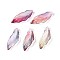 Baking Painted Transparent Glass Pendants, Leaf, Two Tone, Indian Red, 26~26.5x9~9.5x6.5~7.5mm, Hole: 1.2~1.5mm, about 917pcs/1000g