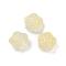 Transparent Glass Beads, Flowers Rose, Baking Paint, Champagne Yellow, 11.5x12x8.5mm, Hole: 1.2mm