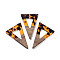 Walnut Wood with Resin Pendant, Triangle, Dark Orange, 45x30x3.5mm, Hole: 2mm