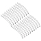 20Pcs 925 Sterling Silver Tube Beads, Curved Tube, Silver, 20x1.5mm, Hole: 1mm