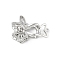 Brass Interlocking Clasps, Flower, Platinum, 25mm