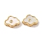 Brass Pave Clear Cubic Zirconia Multi-Strand Links, with Shell, Golden, Cloud, 8.5x12.5x4.5mm, Hole: 1.2mm