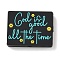 Inspirational Silicone Beads, Focal Beads, Rectangle with God is good all the time, Rectangle, 22x28x7mm, Hole: 2.5mm