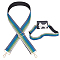 Stripe Pattern Glittered Polyester Adjustable Webbing Bag Straps, with Alloy Swivel Clasps, Blue, 78~144x5cm