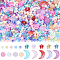Mixed Styles Glass Beads, Mixed Shapes, Mixed Color, 4~15.5x4~13x3.5~7.5mm, Hole: 1~1.6mm