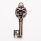 Alloy Pendants, Skeleton Key Pendants, Lead Free and Cadmium Free, Red Copper, 50x14.5x4.5mm, Hole: 4mm
