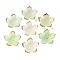 Transparent Acrylic Bead Caps, with Golden Edge, Flower, Honeydew, 23.5x1.5mm, Hole: 1.5mm, about 962pcs/500g