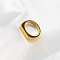 Rectangle 304 Stainless Steel Finger Rings for Men, Golden, US Size 9(18.9mm)
