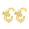 Brass Cuff Earrings, Cross, Real 18K Gold Plated, 12x6mm