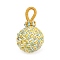 Polyester Pendants, Multicolor Woven Ball Charm, Alice Blue, 38.5~39x22.5~23mm, Hole: 4.5x8.5mm
