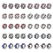 40Pcs 10 Colors Alloy Rhinestone European Beads, Flower Large Hole Beads, Mixed Color, 12x8mm, Hole: 5mm, 4pcs/color