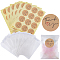 120Pcs Flat Translucent Glassine Waxed Paper Treat Bags Cookie Bags, with 10 Sheets Round Dot Sealing Adhesive Gift Stickers, Word, Bag: 10.5x7.2x0.02cm, Sticker: 35mm, 12pcs/sheet