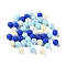 Rubberized Style Imitated Silicone Acrylic Beads, Round, Blue, 8x7.5mm, Hole: 1.6mm, about 76pcs/20g