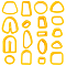 CRASPIRE 18 Styles Polymer Clay Cutters for Earring Making Multi Shape Yellow Cookies Biscuit Cutters Plastic Clays Handmade Jewelry Supplies