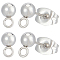 Beebeecraft 1 Box 100Pcs Stainless Steel Ball Stud Earring Findings Ball Earrings Posts with Loop and 100Pcs Ear Nut Metal Earring Components for Jewellery Making