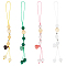 Natural Gemstone Mobile Straps, Mixed Color, 15cm, 4pcs/set