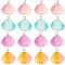32Pcs 4 Colors Gradient Color Transparent Resin Pendants, Glitter Shell Shaped Charms, with Platinum Plated Iron Loops, Mixed Color, 22x20x6mm, Hole: 2mm, 8pcs/color