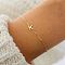 Simple Style Alloy Letter Link Bracelets, Cable Chain Jewelry for Women, Gold, Letter K, 7-7/8 inch(20cm)