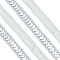 Sparkle Polyester Lace Ribbons, with Sequins, Garment Accessories, Silver, 1/2 inch(13mm), about 10.94 Yards(10m)/Bundle