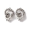 Brass Fold Over Clasps, Twist Rings, Platinum, 25mm, Hole: 1mm and 1.2mm