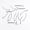 Brass Tube Beads, Curved, Platinum, 34x2mm, Hole: 1.5mm