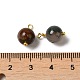 Ciondoli rotondi in agata indiana naturale con anelli in vero ottone placcato oro 18k KK-P242-09B-G03-3