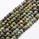 Brins de perles turquoises africaines naturelles (jaspe) G-D840-90-4mm-1