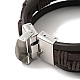 Bracelet multi-rangs tressé en cuir microfibre avec 201 fermoir en acier inoxydable pour homme femme BJEW-C021-06-P-5