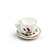 2-teiliges Mini-Porzellan-Teetassen- und Untertassen-Set mit Kirschmuster BOTT-PW0001-209-2