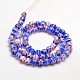 Faceted Millefiori Glass Round Beads Strands LK-P005-06-2