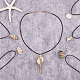 Anattasoul 6 pièces 6 colliers pendentifs en coquillage naturel avec cordons de cire pour femmes NJEW-AN0001-42-3