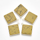 滑らかな表面の合金ペンダント  樹脂と  菱形  マットゴールドカラー  ダークチソウ  31x28x3mm  穴：2mm PALLOY-T067-05D-1